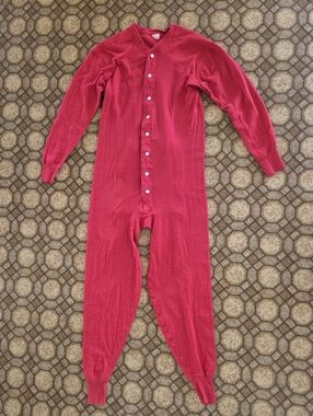 Red Stainfeild's Snap-Front One-Piece Jumpsuit